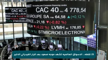 25 نقطة.. الأسواق العالمية تشهد موجة صعود بعد قرار الفيدرالي الأخير